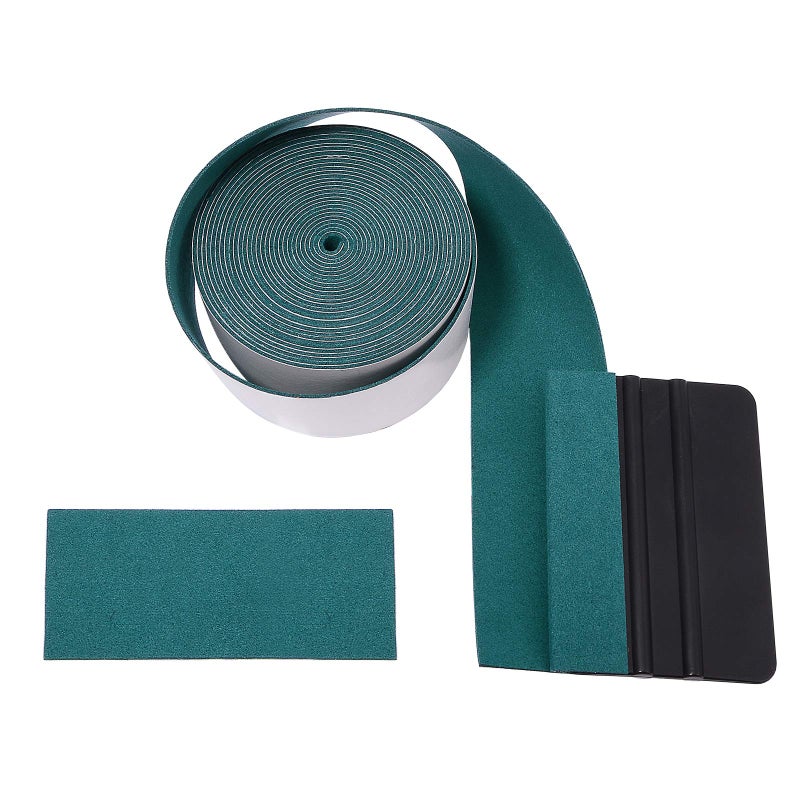 FOSHIO Micro Fiber Felt for Squeegee Edge Wrapping 5 Meters Length - Dark Green Suede Felt to Cover The Edges of Hard Card Squeegees - Image 1